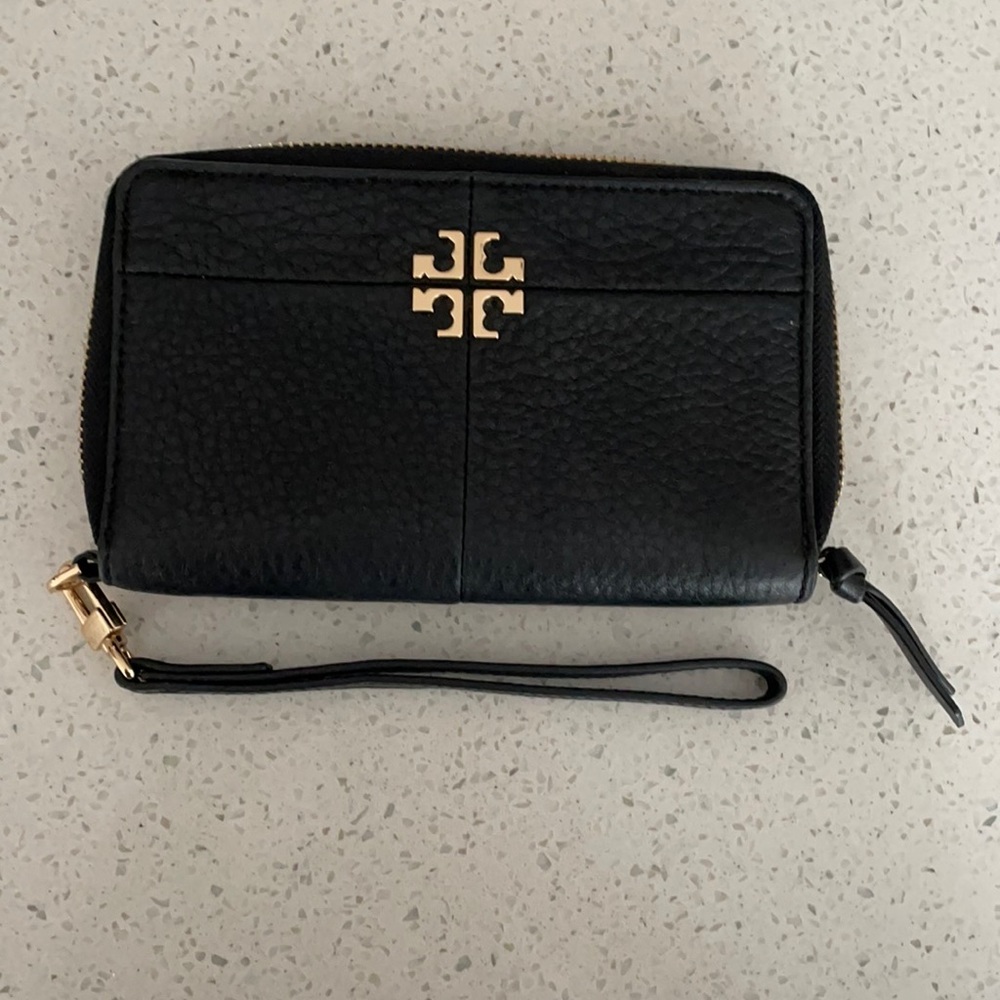 Tory Burch Wrist Wallet with Phone Carrier Gold/Black